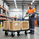 200mm Braked Swivel Plate Castor with Heavy Duty Cast Iron Centre