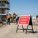 Premium Footpath Closed Ahead Sign 600x450mm with Reflective Face for Pedestrian Safety