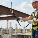 Premium 2m Fixed Single Fall Arrest Lanyard with Alloy Steel Connectors and Fall Indicator for Enhanced Safety
