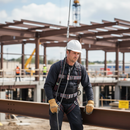 Premium 3-Point Safety Harness with Padded Belt and Multiple Adjustment Points for Comfortable Work Positioning at Height