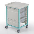 Steel Low Level Single Column Tray Trolley – 757mm Height, 3 Trays (view 2)