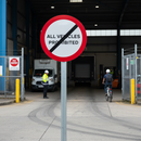 Premium All Vehicles Prohibited Post Mounted Sign - Durable Face Only Design for Safety and Compliance