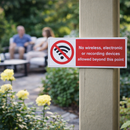 No Wireless Electronic Devices Sign – 1mm Rigid Plastic – Indoor/Outdoor