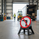 Professional No Left Turn Sign 750mm with RA1 Reflective Face and Durable Stand for Traffic Management
