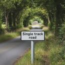Premium Single Track Road Supplementary Plate for Traffic Control with Adjustable Text Height and Compliance with TSRGD Guidelines