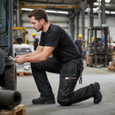 Premium Heavy Duty Work Trousers with Stretch Fabric and Reinforced Kneepad Pockets for Construction and Maintenance