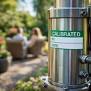 Calibrated Green/White Quality Control Labels (Roll of 100) – 50mm x 20mm – Self Adhesive Vinyl – Indoor/Outdoor Use