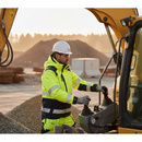 Premium Hi-Vis Yellow/Black Shell Jacket - Wind and Waterproof with Detachable Hood and Ventilation