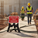 Premium Caution Trip Hazard Sign 600x450mm - Quick Setup with Reflective Face for Safety
