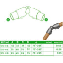 Adjustable Cross Clamp – 30°–45° Handrail Fitting, 33.7mm to 48.3mm