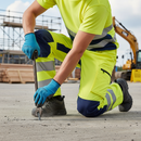 Premium Hi-Vis Yellow/Navy Blue Trousers with Stretch Panels and Knee Pad Pockets for Optimal Comfort