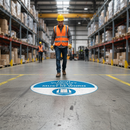 Professional High Visibility Mandatory Sign with Slip-Resistant Surface - Durable Self-Adhesive Floor Warning for Enhanced Safety