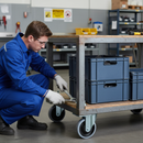 160mm Heavy Duty Fixed Plate Castor with Grey Nylon Tyre