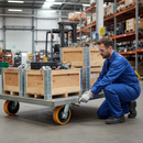 200mm Heavy Duty Braked Swivel Plate Castor with Polyurethane Tyre