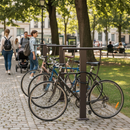 Premium Compact Bike Stand with Dual Fixing Points, Galvanised Steel Construction and Trendy Design for Outdoor Spaces