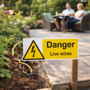 Danger Live Wires Safety Signs – 1mm Rigid Plastic – Indoor & Outdoor Use