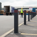 Premium Recycled Plastic Square Bollard with Chamfer Top and Reflective Bands for Enhanced Visibility