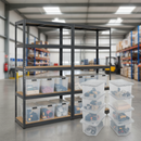 Heavy Duty Shelving Unit with 8x 60L Plastic Storage Boxes - 1800mm High
