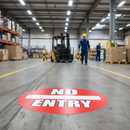 Professional No Entry Floor Sign 430mm - Slip-Resistant Vinyl for Safety Messaging
