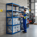 Premium Heavy Duty Shelving Unit - 1800mm High with 12x 60L Plastic Storage Boxes