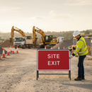 Premium Site Exit Road Sign 1050x750mm - Engineer Grade Retroreflective Metal Construction