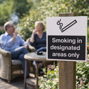 Smoking Area Sign – 1mm Rigid Plastic – Indoor/Outdoor Use