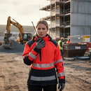 Premium Women's Hi-Visibility Shell Jacket - Waterproof, Windproof with Detachable Hood for Safety and Comfort