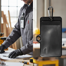 Premium Durable Plastic Removable ID Pocket with Carabiner for Secure Attachment and Versatile Orientation