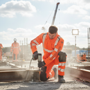 High-Performance Safe Boilersuit with Kneepad Pockets - Hi-Vis Orange/Dark Navy