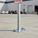 Premium Adjustable Sign Post Base Plate for Round and Square Posts - Secure Locking System for Stability