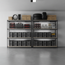 2x Heavy Duty Garage Shelving - 2000mm High - 500kg Capacity - Grey