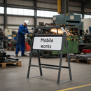 Professional Mobile Works Supplementary Plate for 750mm Metal Signs with Engineer Grade Reflective Face