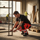 Premium Hi-Vis Red and Black Trousers Without Nail Pockets - Durable and Lightweight for Hard Work