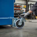 160mm Heavy Duty Braked Swivel Plate Castor with Grey Nylon Tyre