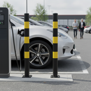 Premium Heavy Duty EV Charger Protection Bollards - Galvanised Mild Steel with Black and Yellow Finish