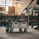 200mm Heavy Duty Braked Swivel Plate Castor with Rubber Tyre