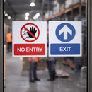 Exit / No Entry Double Sided Window Sticker – 150mm x 150mm – Face Adhesive Vinyl – Indoor Use