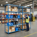 Premium Heavy Duty Industrial Shelving - 1830mm High - 200kg Capacity - Steel - Blue