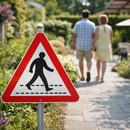 Pedestrians Crossing Ahead Reflective Traffic Sign – 600mm Triangle – Aluminium Composite – Outdoor Use (Class RA1)