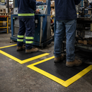Anti-Fatigue Workstation Matting – Black or Yellow Borders – Vinyl Foam – Industrial Use