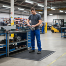 Premium Anti-Fatigue Matting with Flexible Dome Construction and Air Cushioned Design - 900x1200mm Black with Yellow Border