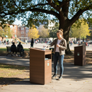 Premium Recycled Plastic Litter Bin with Top Cover - 100L Capacity, Durable and Maintenance-Free for Public Spaces