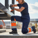 Premium Women's Hi-Vis Trousers with Stretch Panels and Knee Pad Pockets for Industrial Use