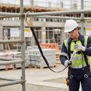 Premium 2m Single Fall Arrest Lanyard with Scaffold Hook and Shock Absorber for Safety in Scaffolding and Work Restraint Applications