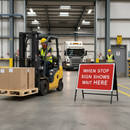 Premium Chapter 8 Compliant Metal Road Sign - When Stop Sign Shows Wait Here, 1050x750mm with Engineer Grade Retroreflective Face