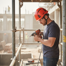 Premium Vented Wheel Ratchet Safety Helmet with Interchangeable Front Panel - Hi-Vis Orange