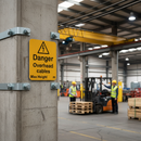 Premium Danger Overhead Cables Max Height Sign for Height Restriction Barriers - High-Quality Reflective Material with Wipeable Area
