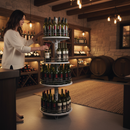 Premium Wine Rack Tower Display for 180 Bottles - Walnut Finish with Ample Storage and Display Space