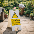 Caution Operative on Duty Sign – 300mm x 600mm – Fluted Polypropylene – Indoor/Outdoor Use