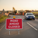 Premium Road Ahead Closed Sign 1050x750mm - Quick Fit Design for Road Works and Low-Speed Areas